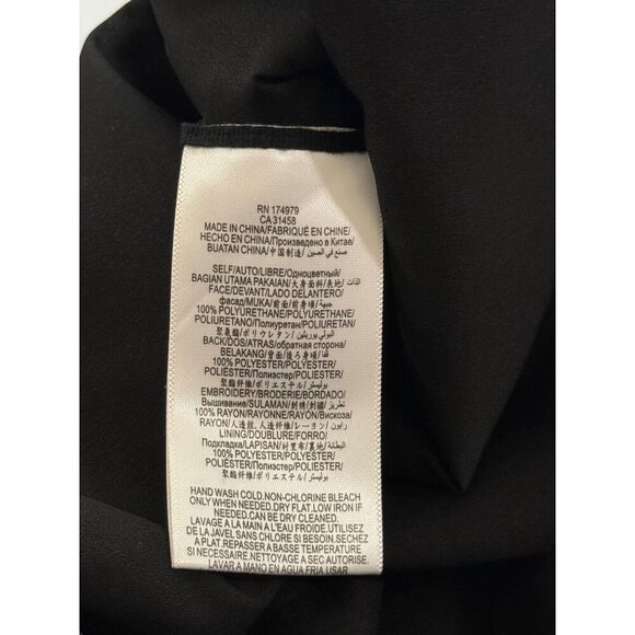 BCBG Maxazria Faux Leather Hadley Tunic Embroidered Long Black Boho Goth Size S - Picture 12 of 14